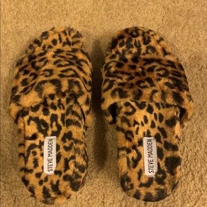 Steve Madden Leopard Platform Slippers Shoes